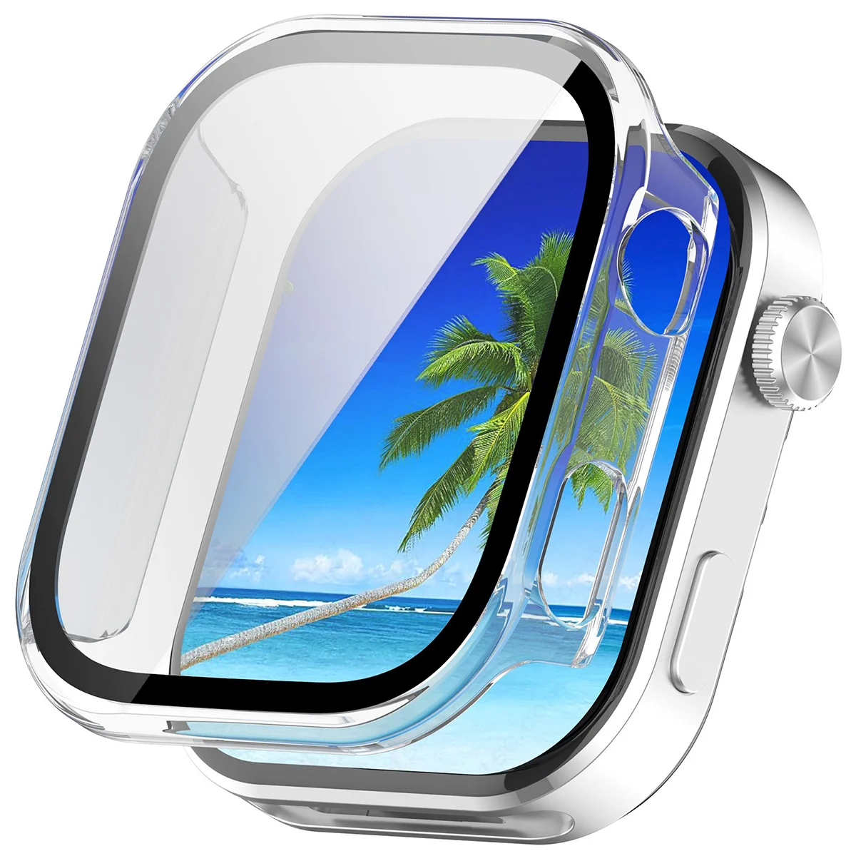 Visualization of applying the Bizon Case Watch Adamo to Xiaomi Redmi Watch 6