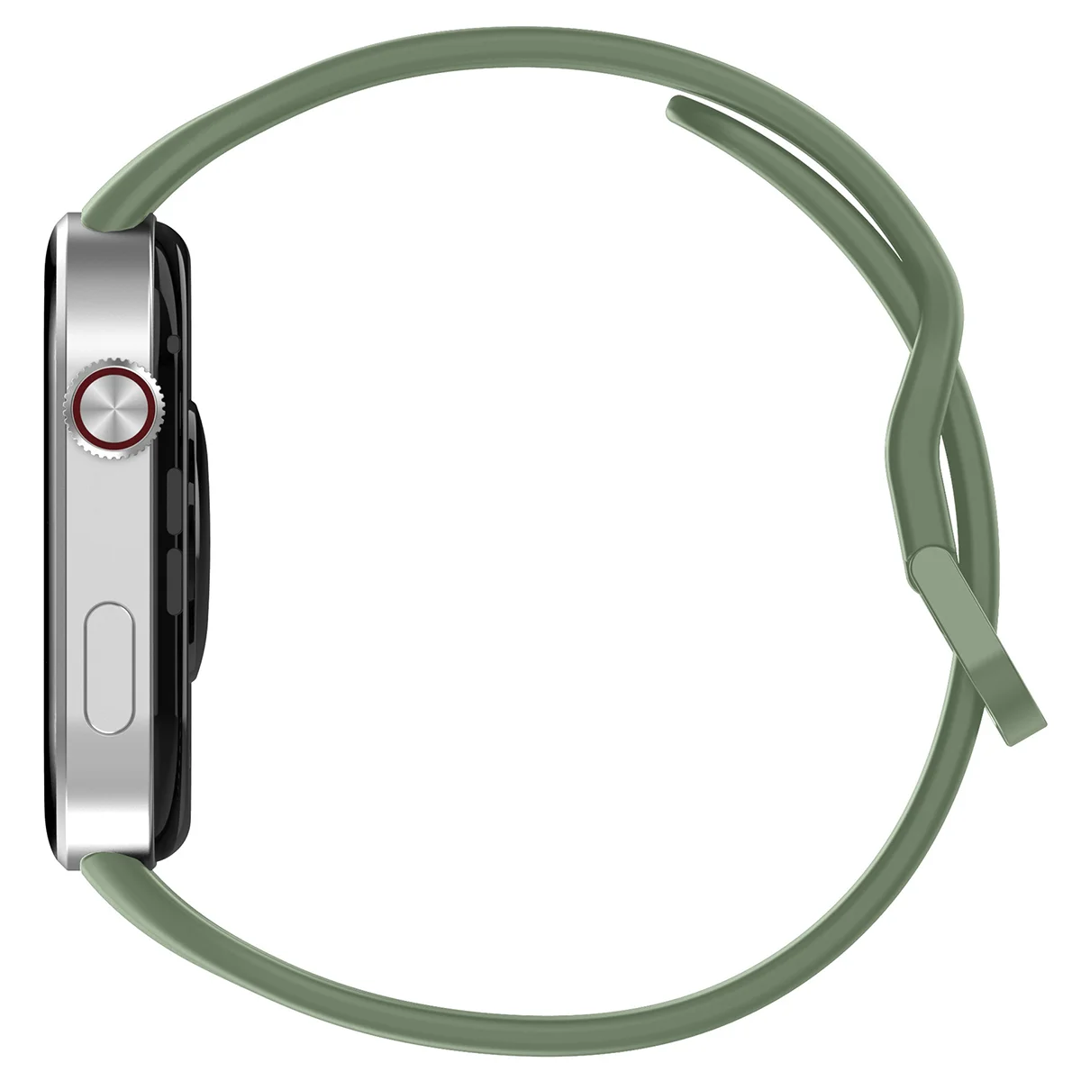 Silicone strap Bizon Strap Watch Silicone shown from the back