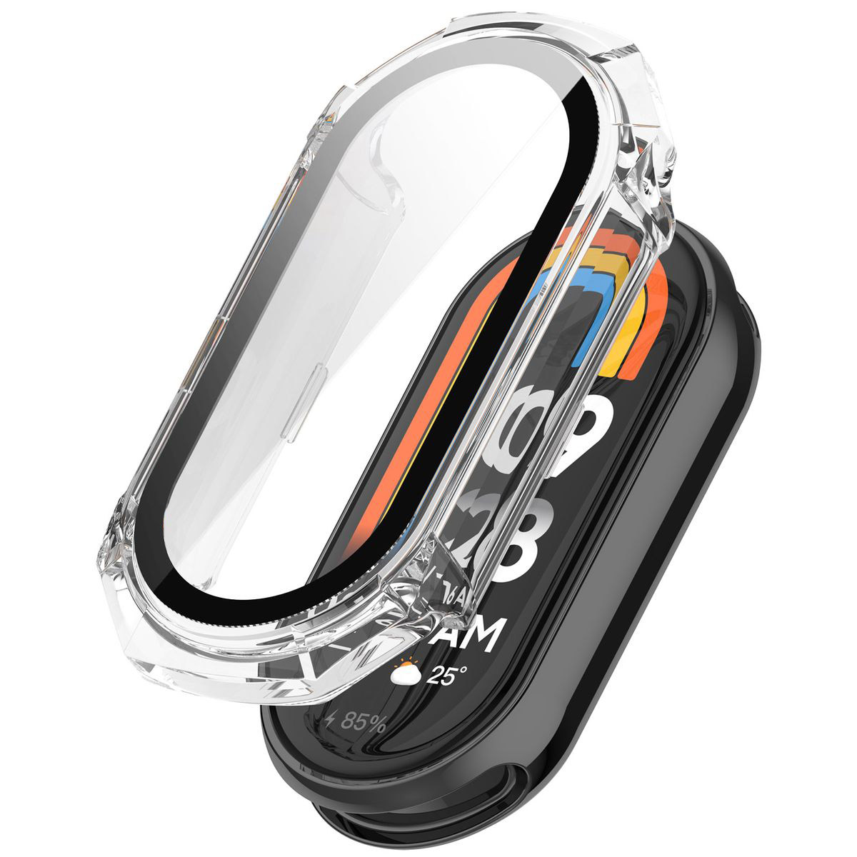 Husă cu sticlă Bizon Case+Glass Set prezentată dintr-un unghi