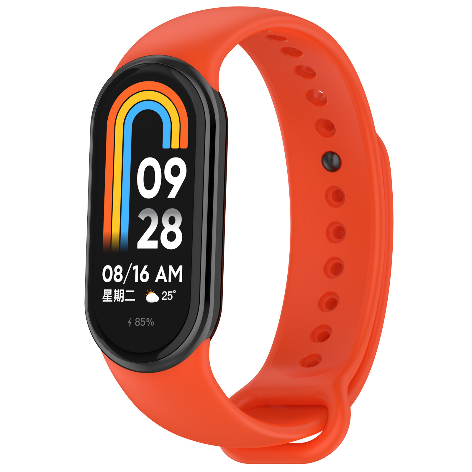 Brățara din silicon Bizon Strap Watch Silicone pentru Xiaomi Smart Band 9 / 9 NFC / 8, portocalie