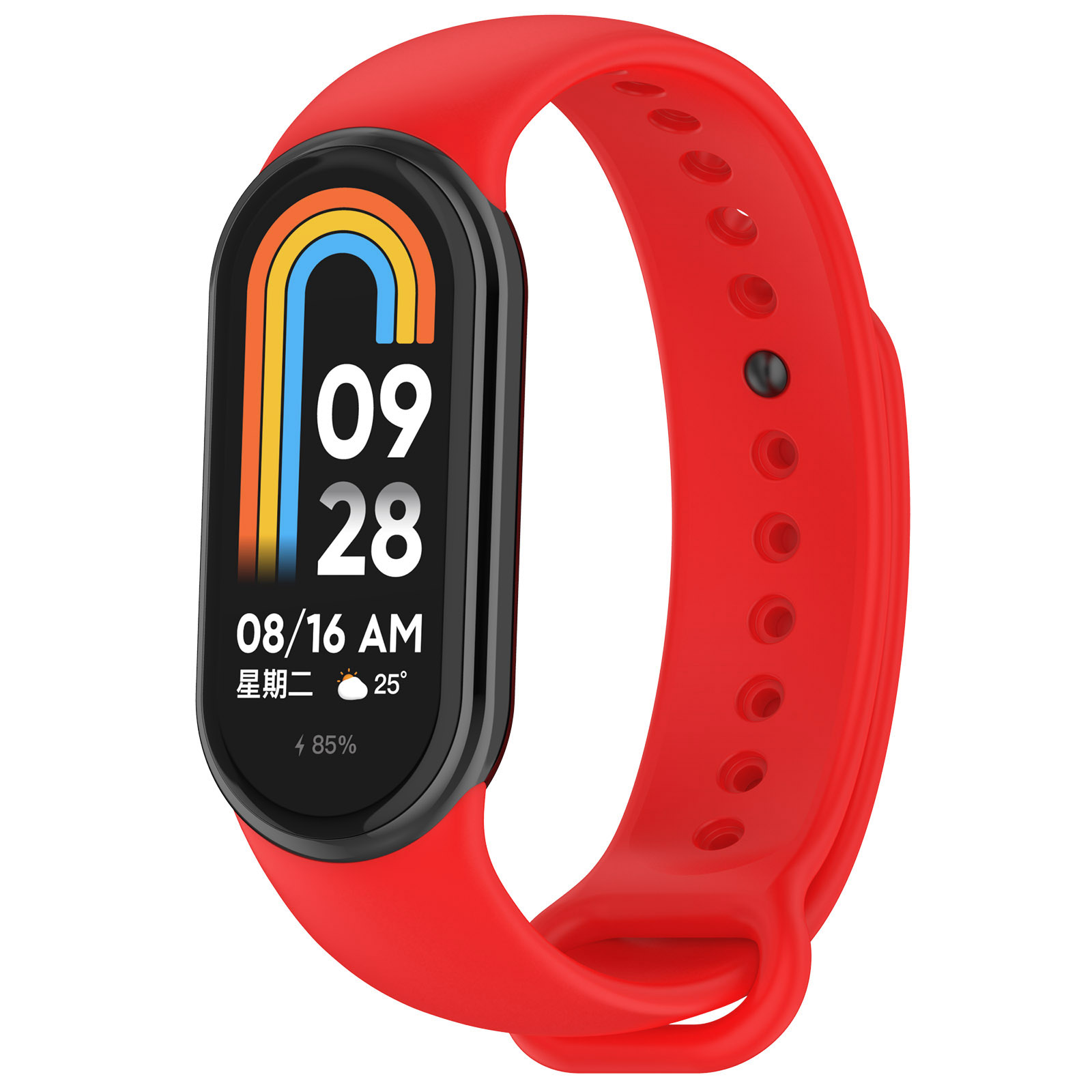 Brățară din silicon Bizon Strap Watch Silicone pentru Xiaomi Smart Band 9 / 9 NFC / 8, roșie