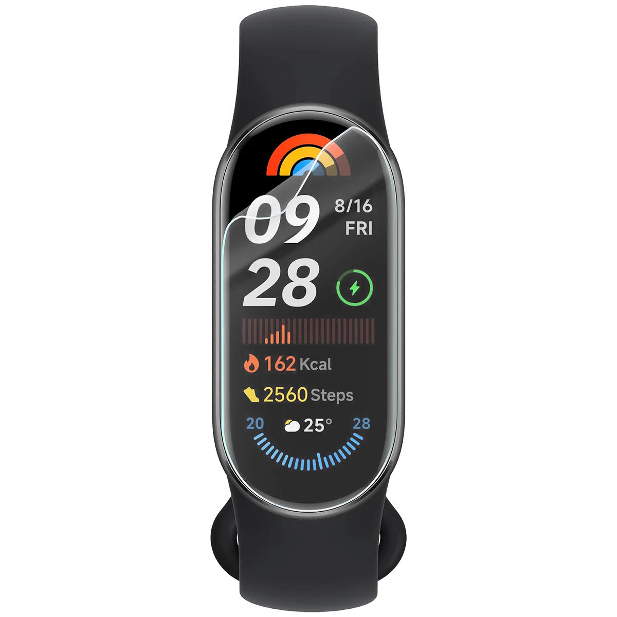Bizon Watch Film HydroFlex hydrogel film for Xiaomi Smart Band 9 on the watch