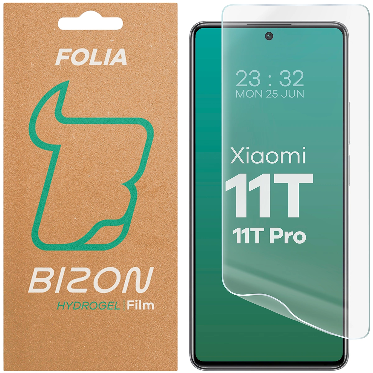 Pudełko i folia hydrożelowa na ekran Bizon Glass Hydrogel Front do Xiaomi 11T 5G / 11T Pro 5G