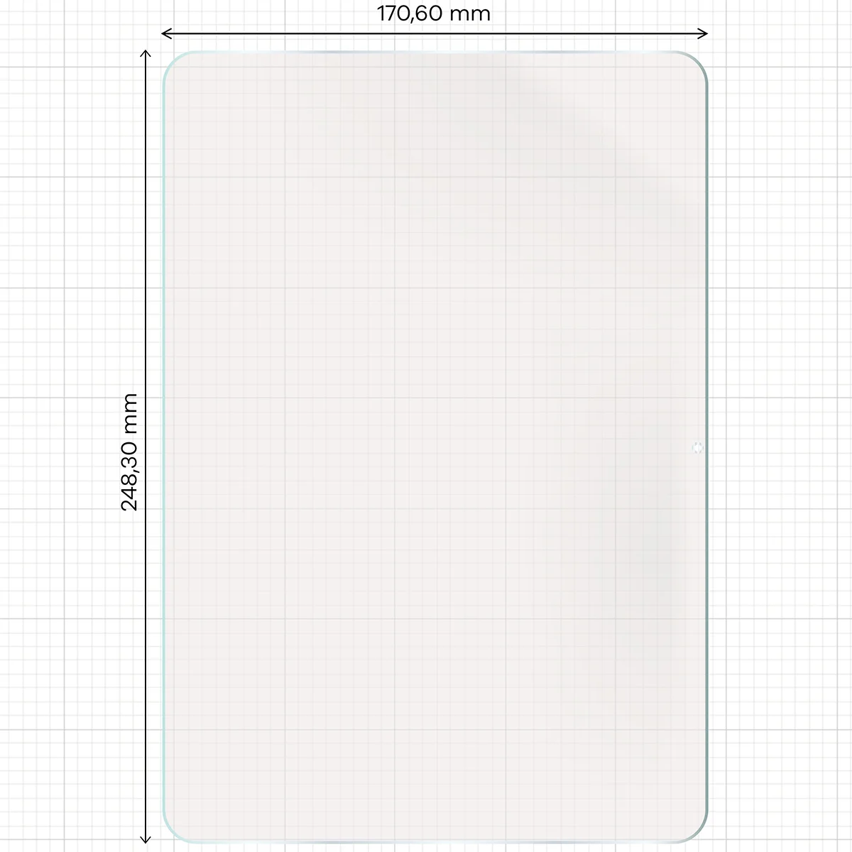 Measuring tape with dimensions of the matte film Bizon Tab Film Matte for Xiaomi Pad 8 Pro