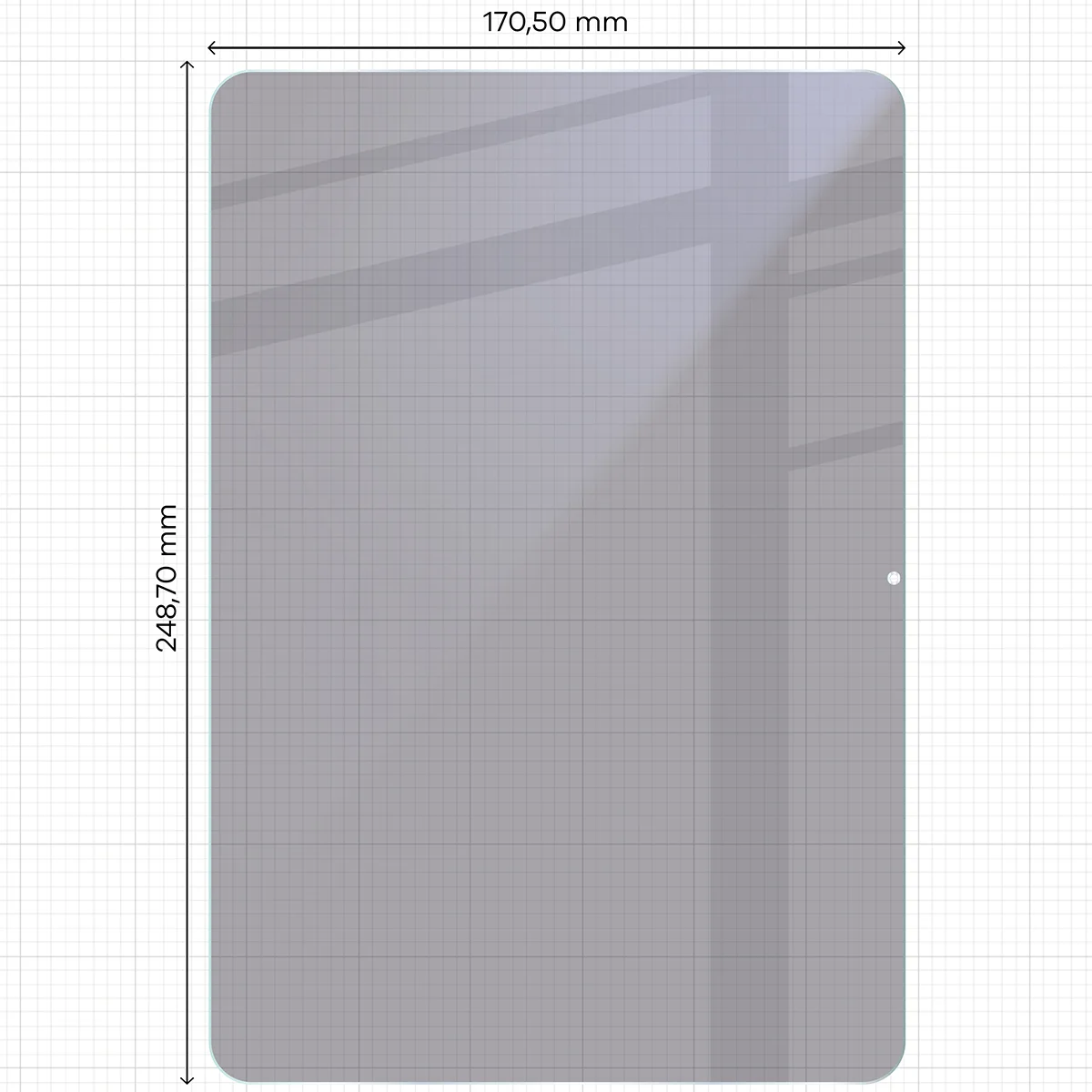 Dimensions of Bizon Tab Hybrid Shadow glass for Xiaomi Pad 8 Pro