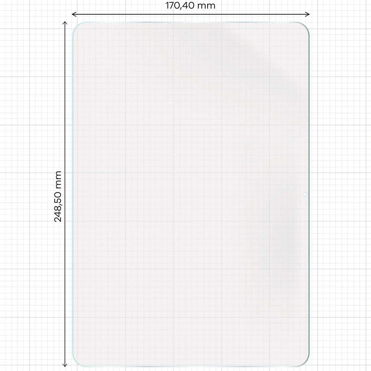 Measuring tape with dimensions of the matte film Bizon Tab Film Matte for Xiaomi Pad 8