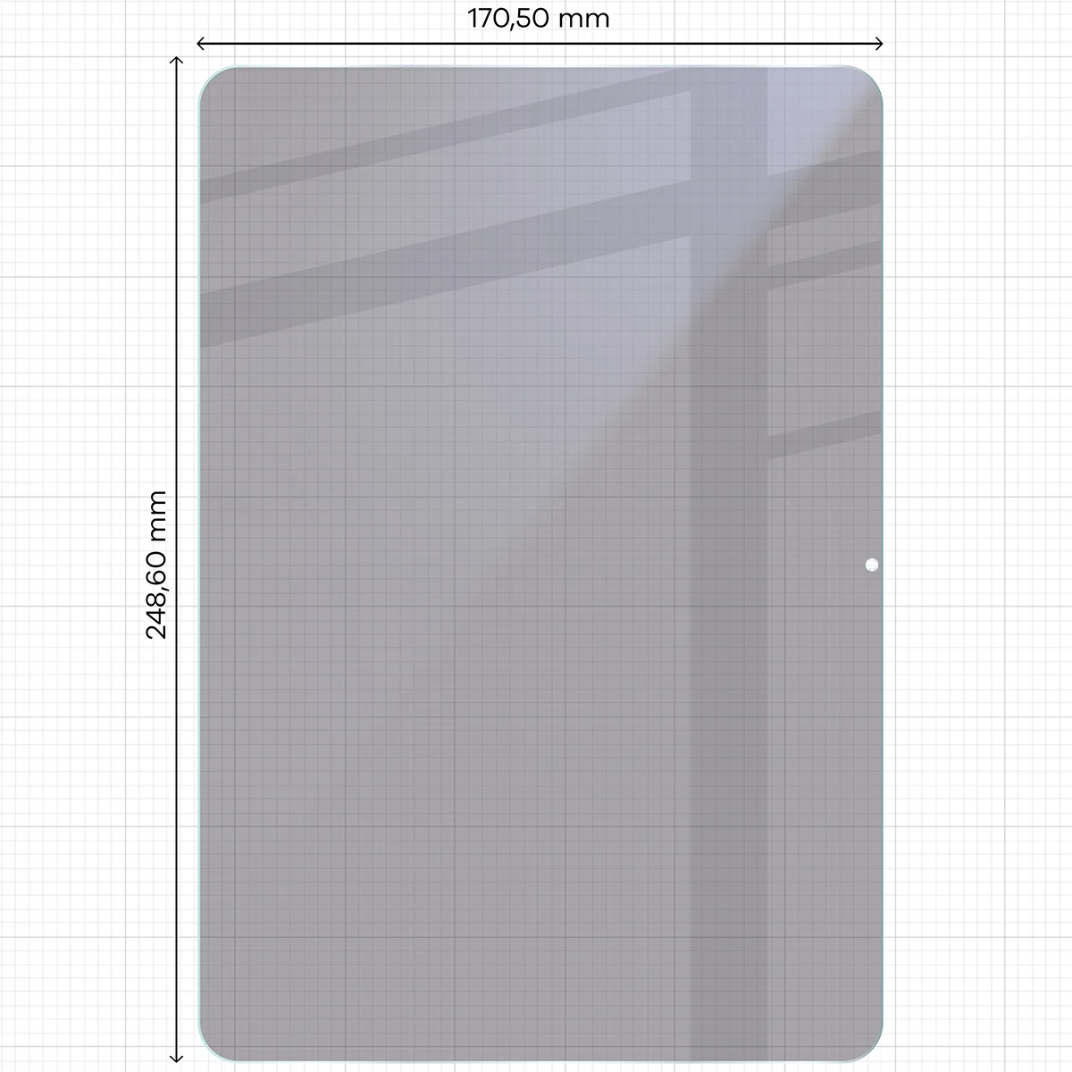 Dimensions of Bison Tab Hybrid Shadow glass for Xiaomi Pad 8
