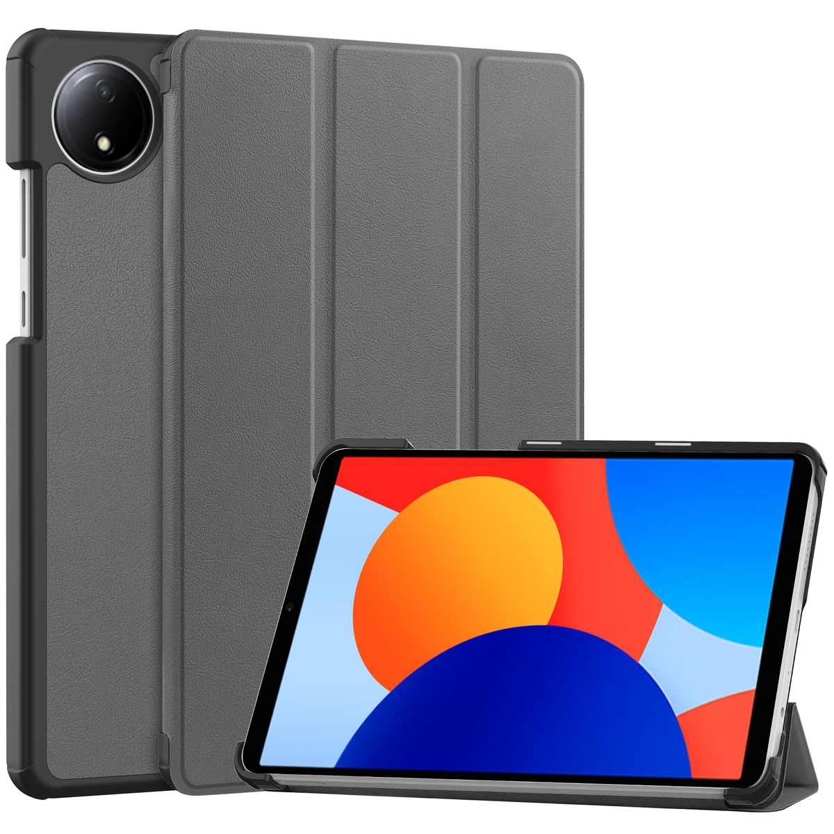 Husa cu clapetă Bizon Case Tab Croc pentru Xiaomi Redmi Pad SE 8.7, gri