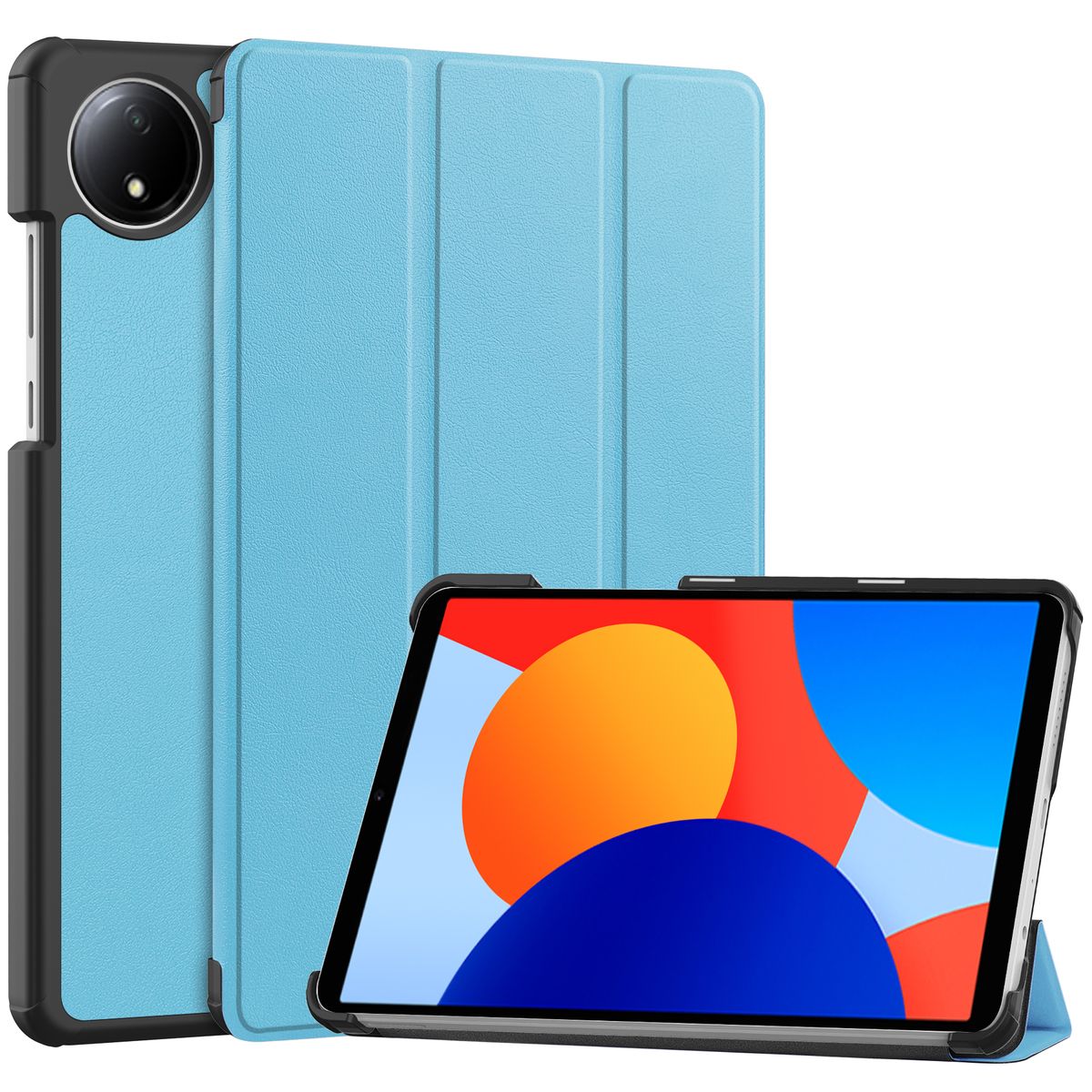 Husa cu clapetă Bizon Case Tab Croc pentru Xiaomi Redmi Pad SE 8.7, albastră