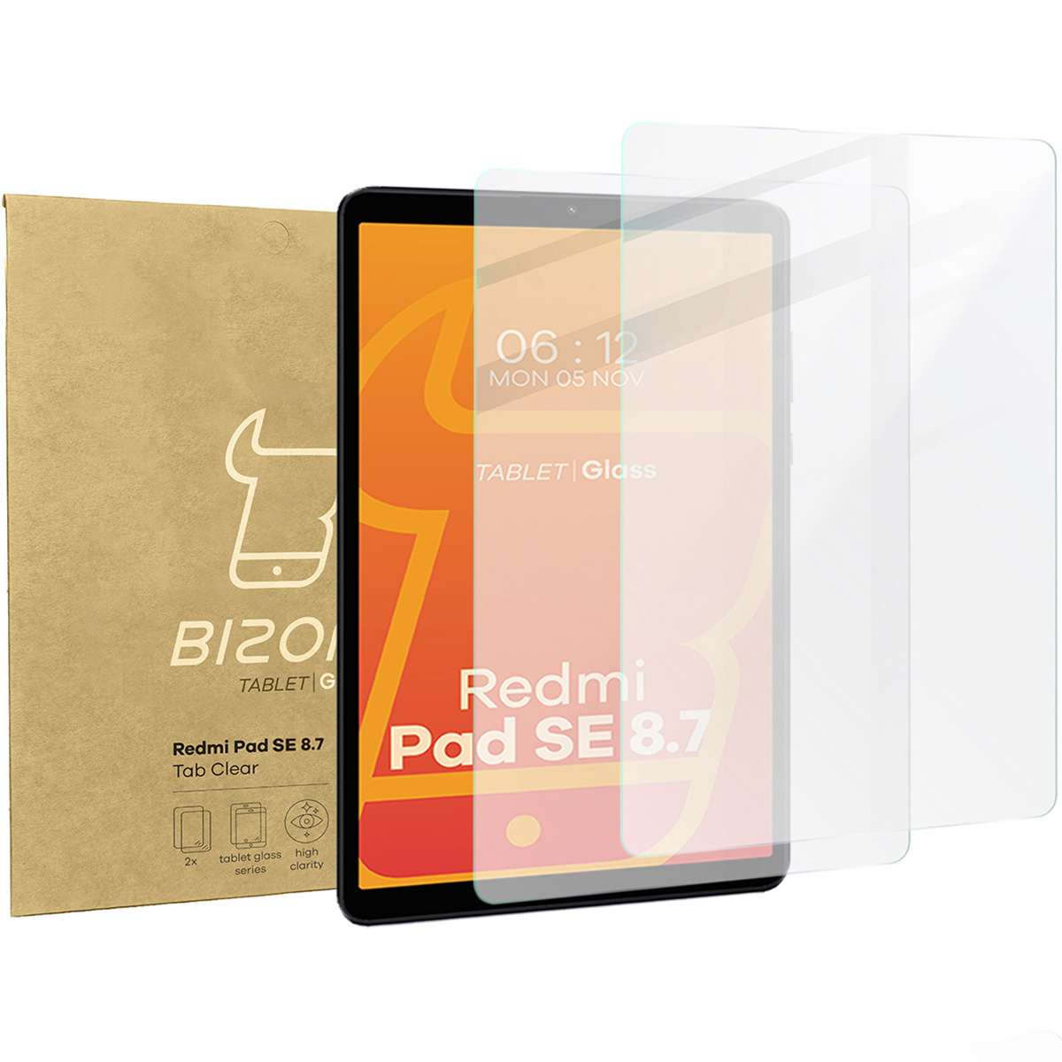 Gehärtetes Glas für das Tablet Bizon Glass Tab Clear für Xiaomi Redmi Pad SE 8.7