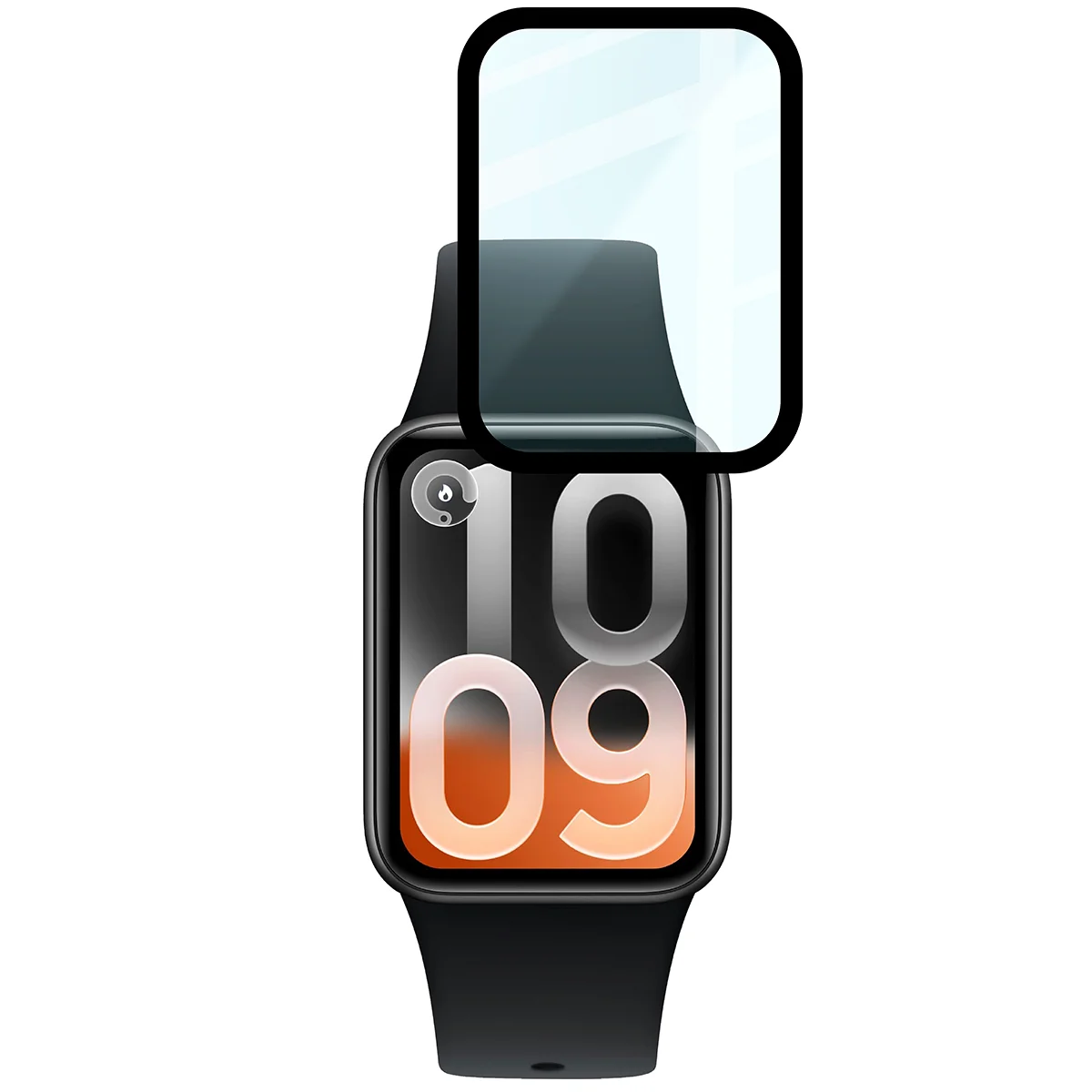 Wymiary szkła hybrydowego Bizon Glass Watch Edge dla Xiaomi Smart Band 10 Pro