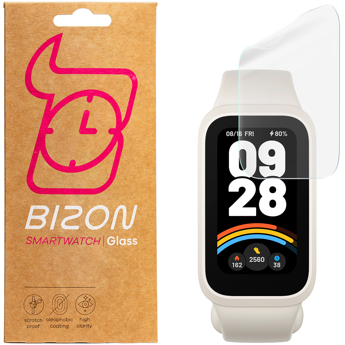 Folia hydrożelowa Bizon Glass Watch Hydrogel dla Xiaomi Smart Band 9 Active / Redmi Band 3!