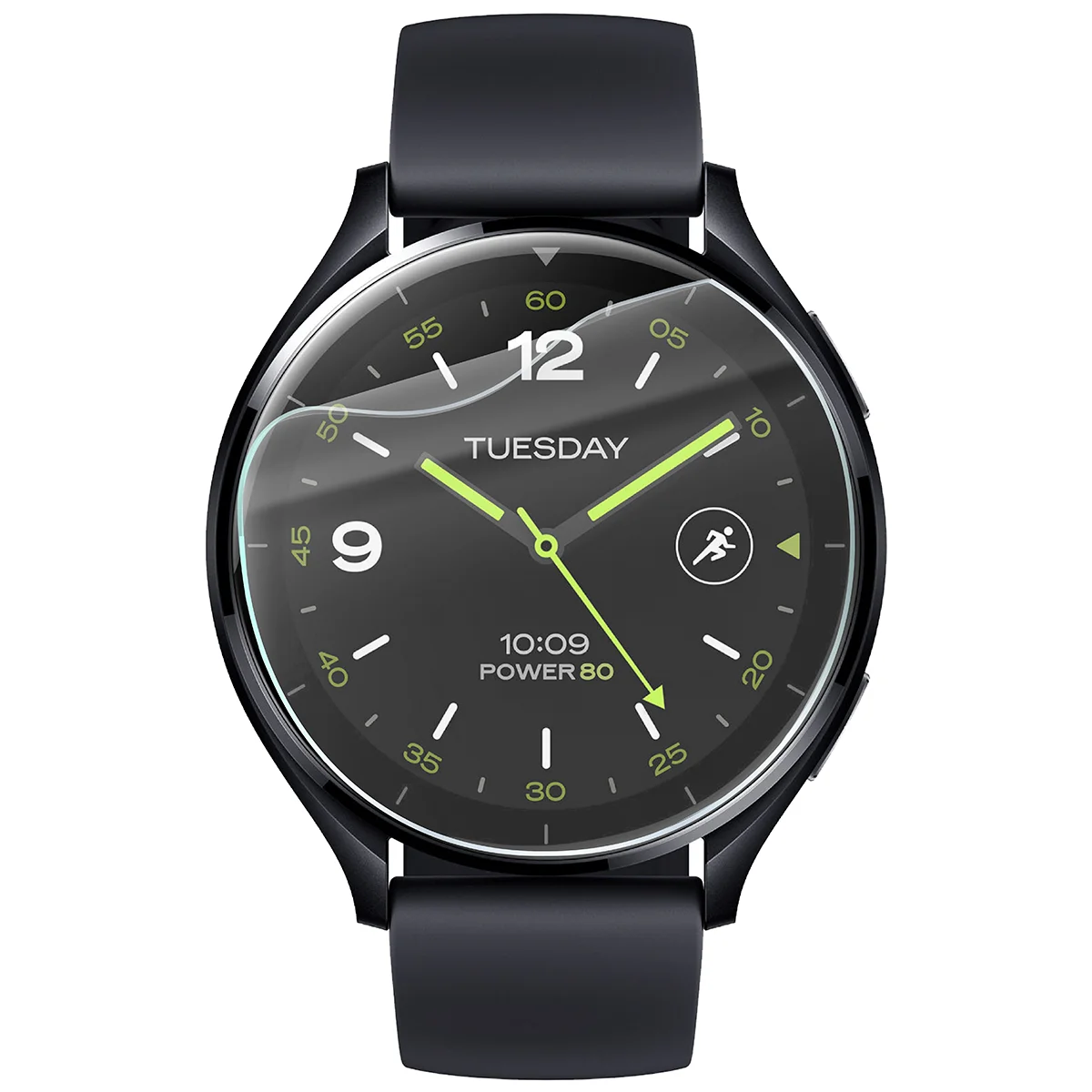 Bizon Watch Film HydroFlex hydrogel film for Xiaomi Watch 2 on the watch