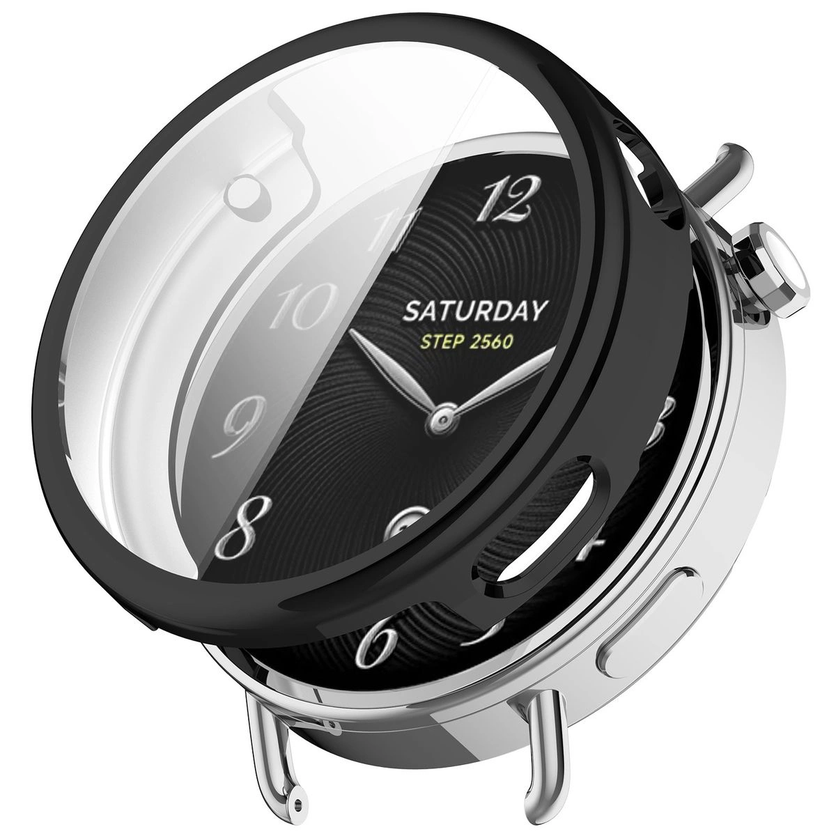 Vorder- und Rückseite des Bizon Case Watch Felipe für Xiaomi Watch S4 41 mm