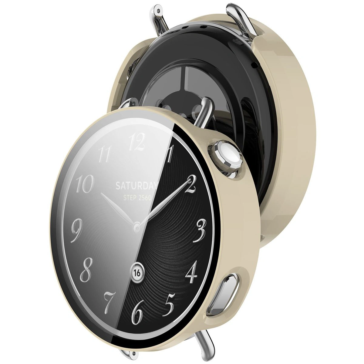 Etui mit integriertem Glas Bizon Case+Glass Watch für Huawei Watch GT6 46 mm