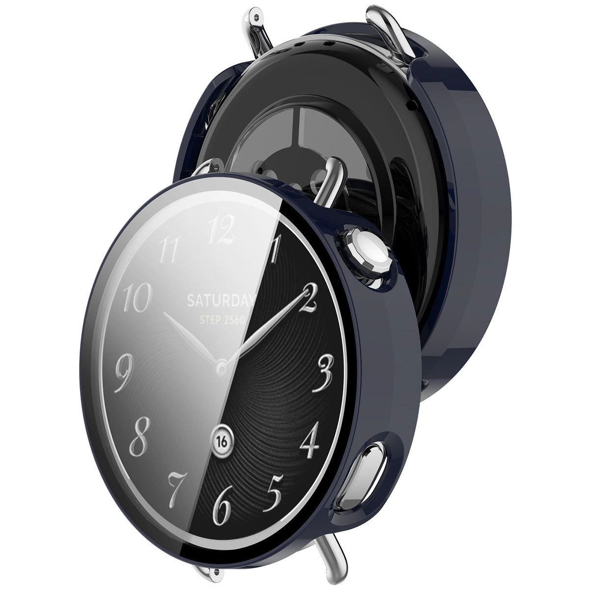 Etui mit eingebautem Glas Bizon Case+Glass Watch für Huawei Watch GT6 46 mm