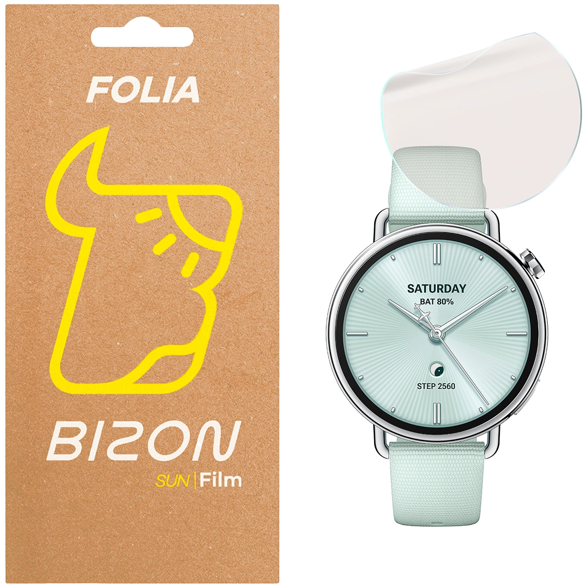Folia matowa na ekran Bizon Glass Watch Film Sun do Xiaomi Watch S4 41 mm