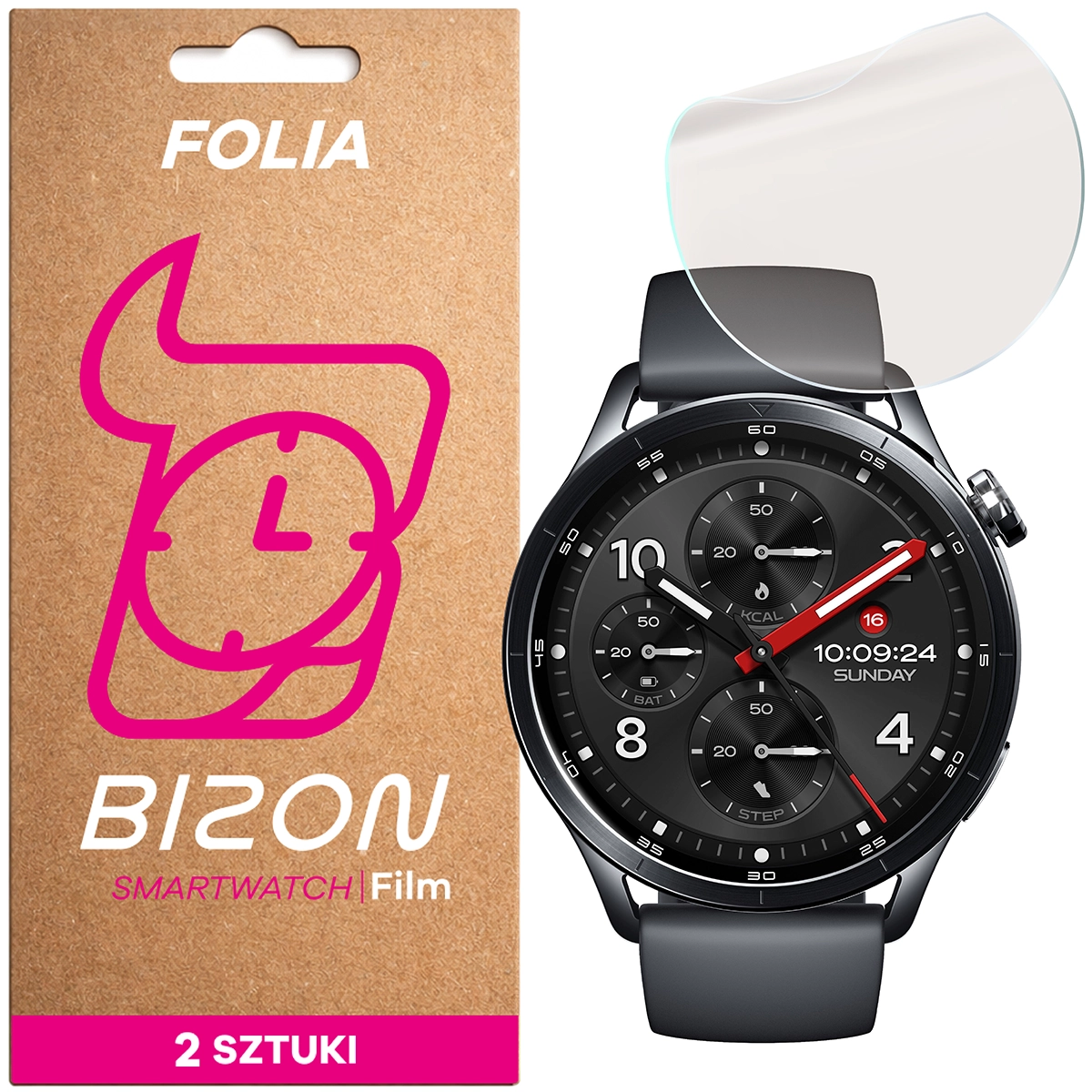 Folia matowa na ekran Bizon Watch Film Matte Duo do Xiaomi Watch S5, 2 sztuki