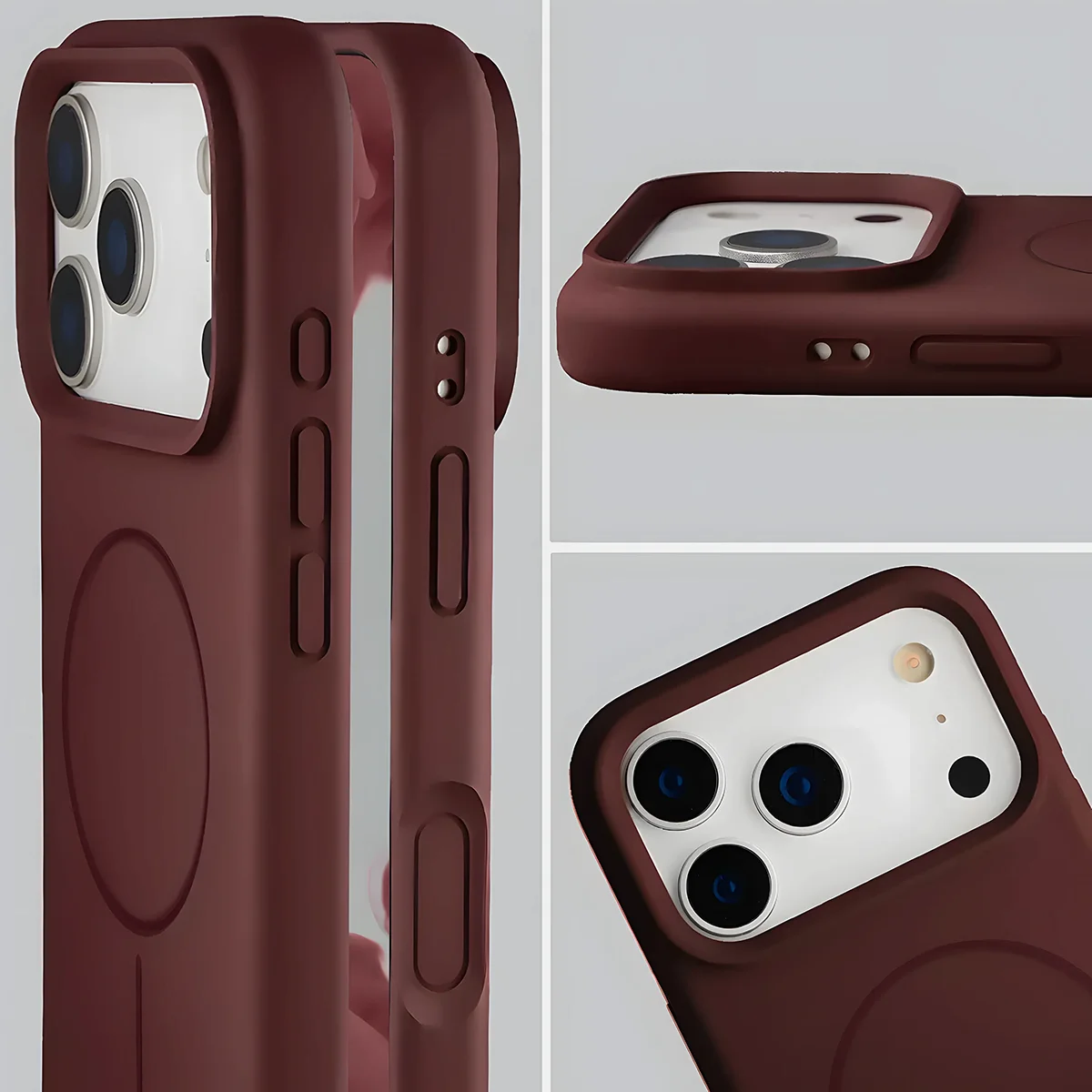 Zbliżenie na wycięcie na obiektywy w etui Bizon Soft Case do iPhone 18 Pro / 17 Pro