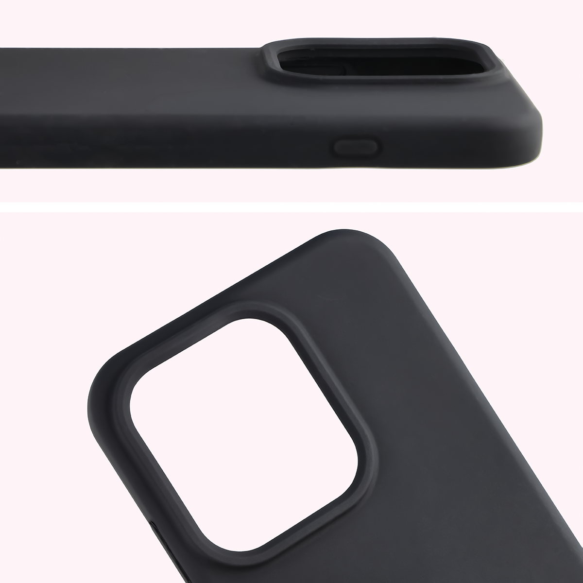 Zbliżenie na wycięcie na obiektywy w etui Bizon Soft Case do OPPO Reno16 F, OPPO Reno16 FS