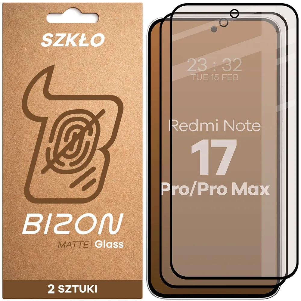 Szkło matowe na ekran Bizon Glass Matte Duo do Xiaomi Redmi Note 17 Pro 5G / Max 5G, 2 sztuki