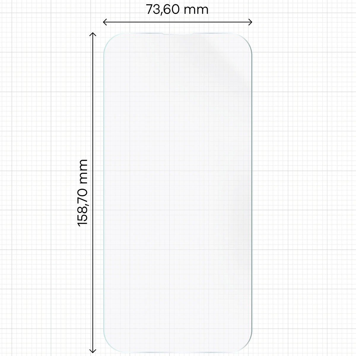 Miarka z wymiarami folii hydrożelowej Bizon Film Hydrogel Front do Xiaomi POCO F9 Ultra