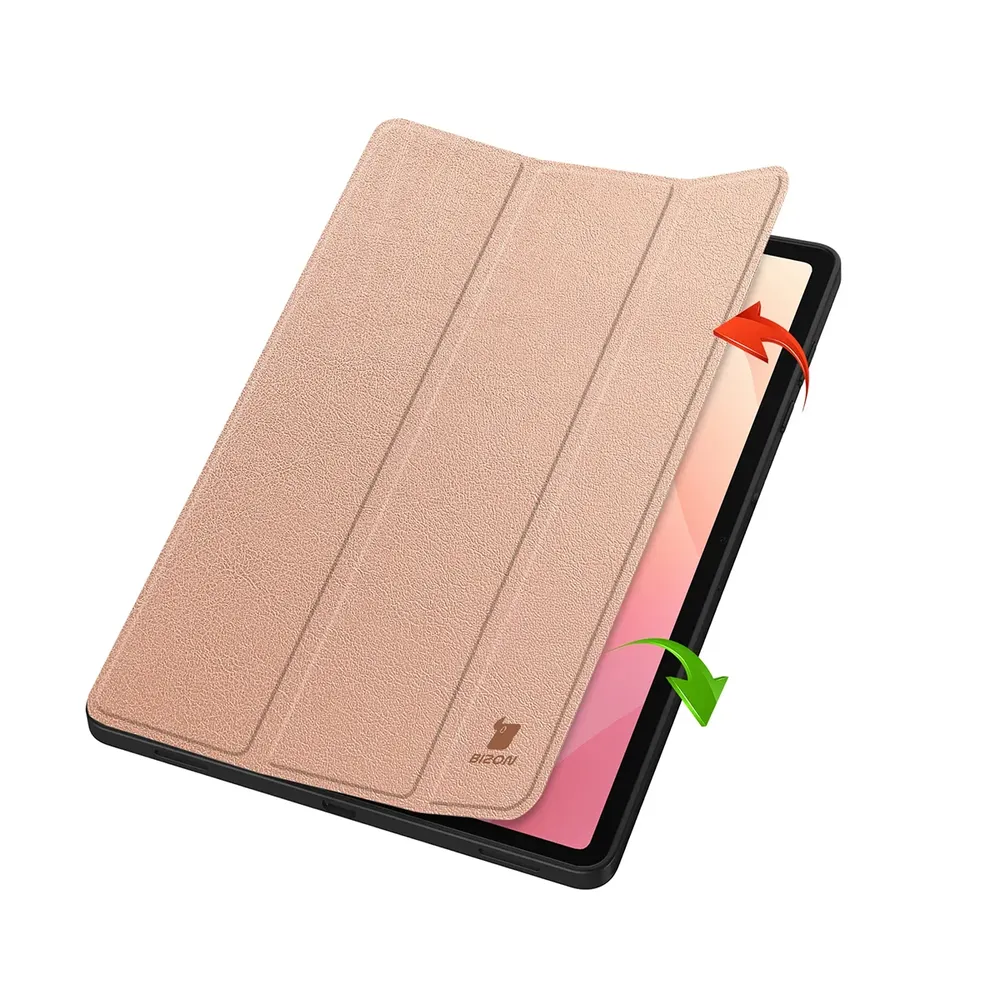 Dwa etui stojące na podwyższeniach, ukazujące funkcję zmiany w podstawkę do Galaxy Tab S12 Plus