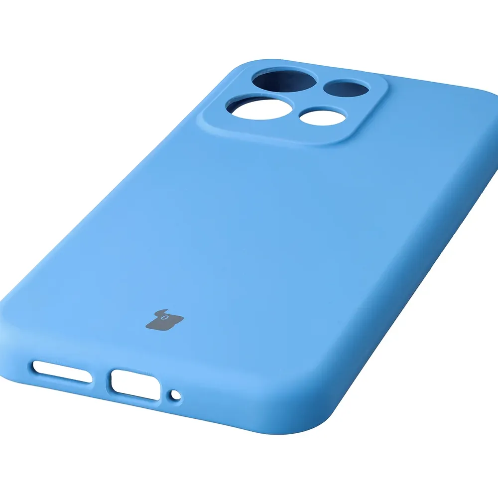 Zbliżenie na precyzyjne wycięcia i możliwość ładowania indukcyjnego w etui Bizon Soft Case do Xiaomi Redmi 17 5G / 4G