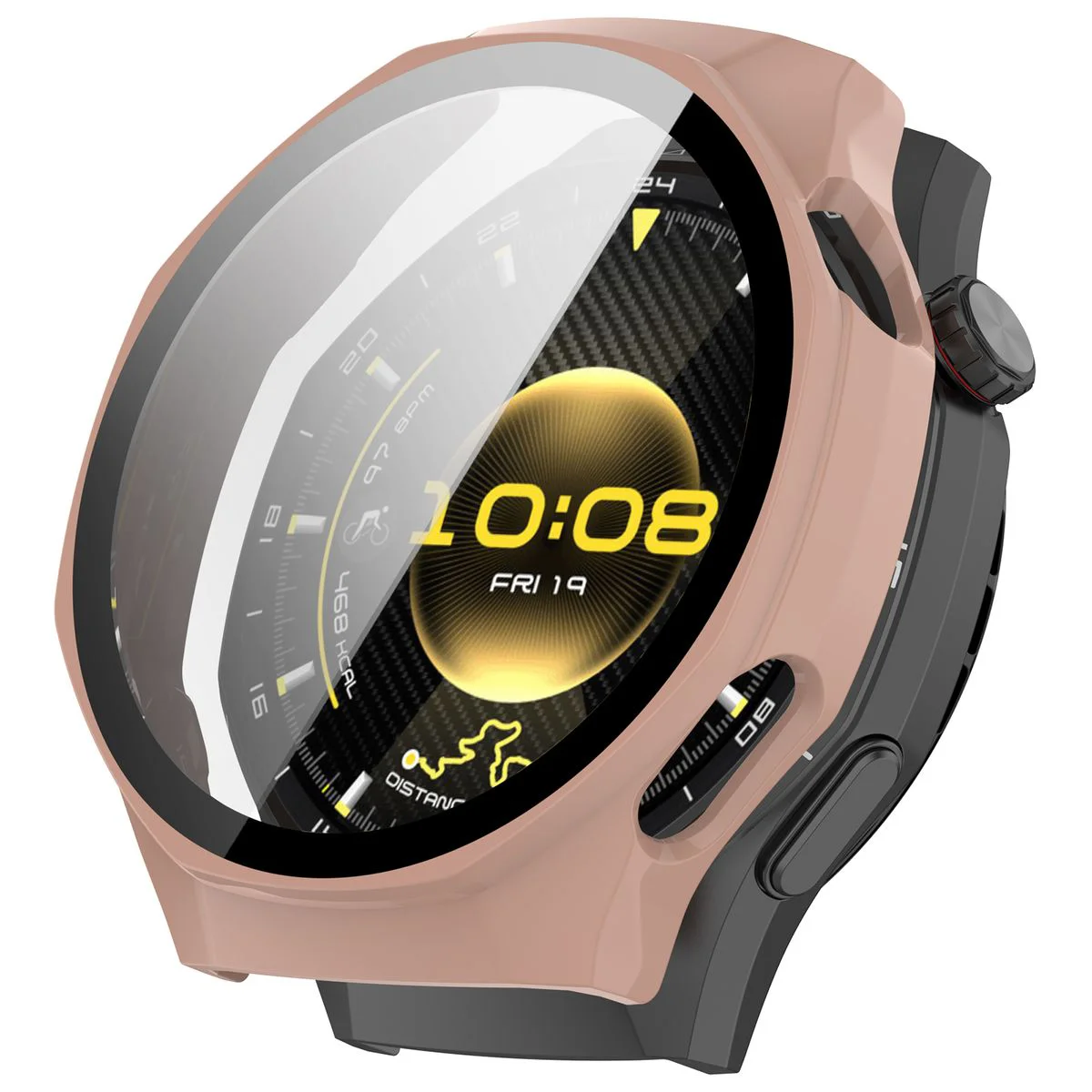 Wizualizacja nakładania etui Bizon Case Watch Adamo do Huawei Watch GT 7 Pro 46 mm