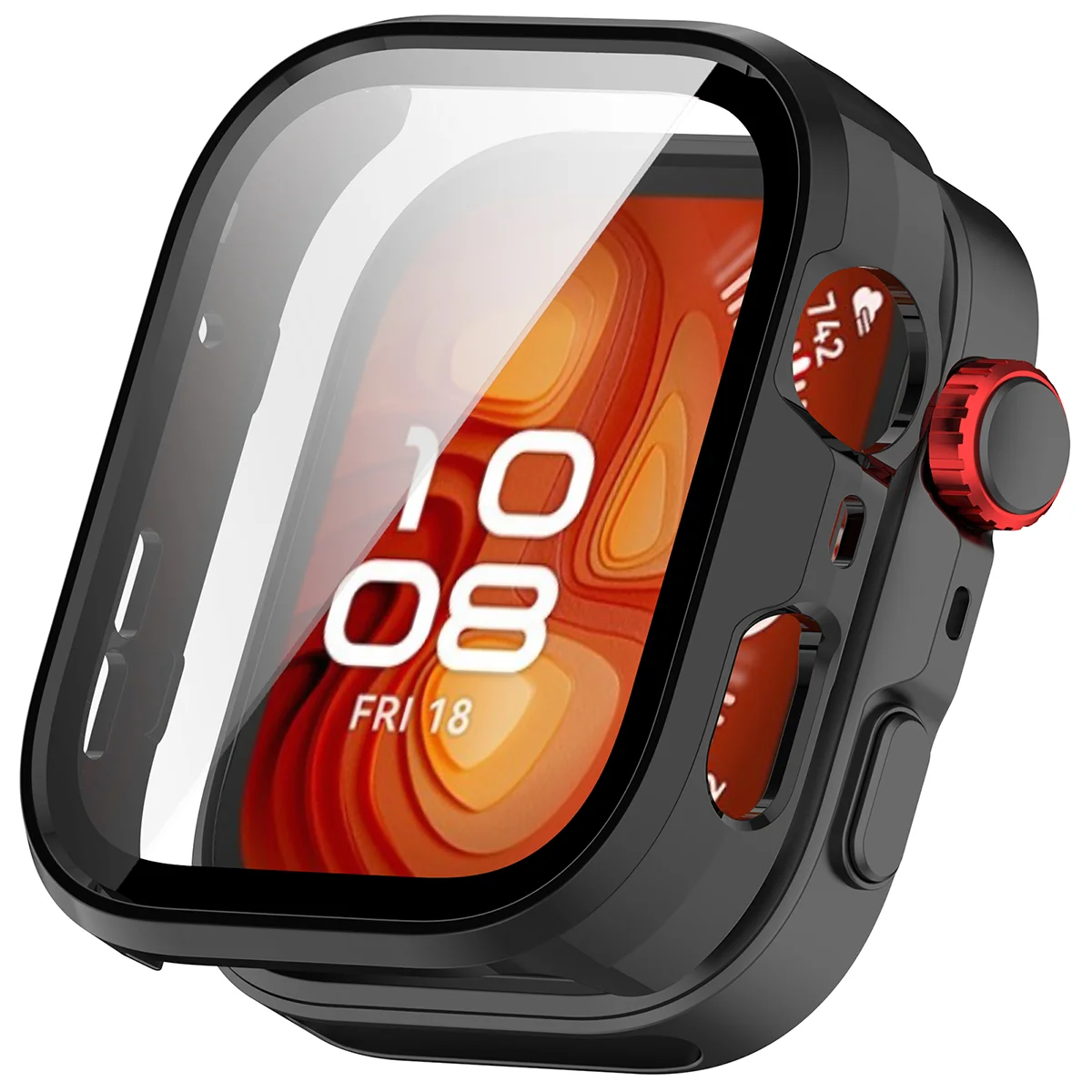 Wizualizacja nakładania etui Bizon Case Watch Adamo do Huawei Watch Fit 5 Pro