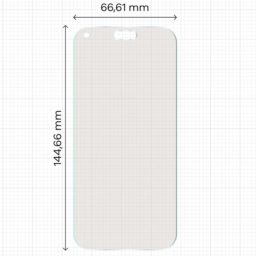Wymiary szkła na miarce dla iPhone 18 Pro