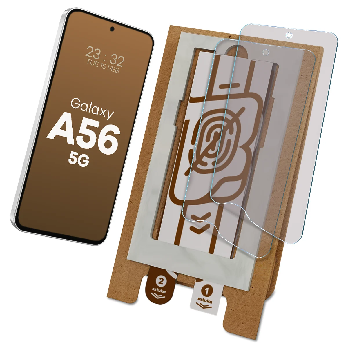 Aplikator Bizon Eplikator Film Matte do łatwej aplikacji ochrony ekranu dla Galaxy A56 5G