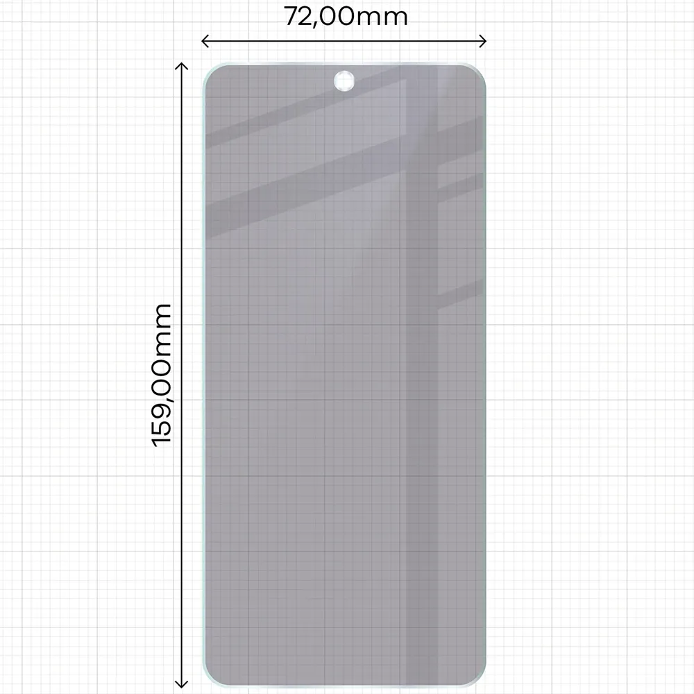 Wymiary szkła Bizon Hybrid Shadow do Vivo V70 Lite 5G