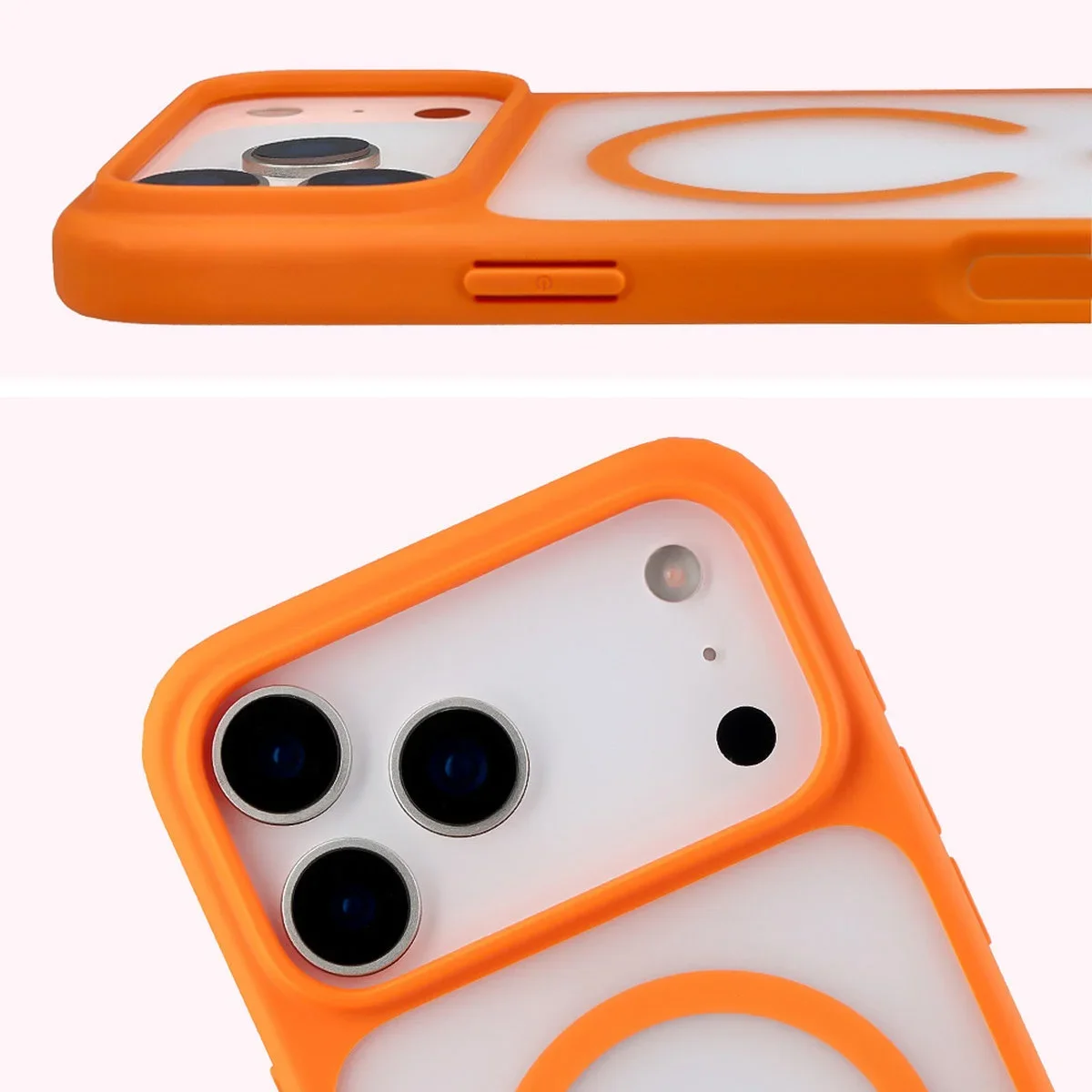 Pełne wycięcie i podwyższone krawędzie aparatu w etui Bizon Case MatteO do iPhone 18 Pro Max / 17 Pro Max