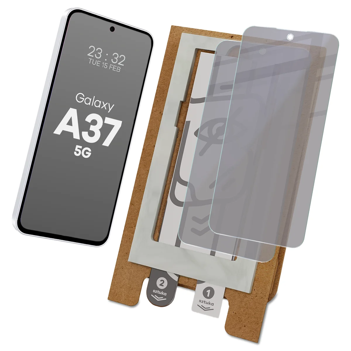 Aplikator Bizon Eplikator Hybrid Shadow do łatwej aplikacji ochrony ekranu dla Galaxy A37 5G
