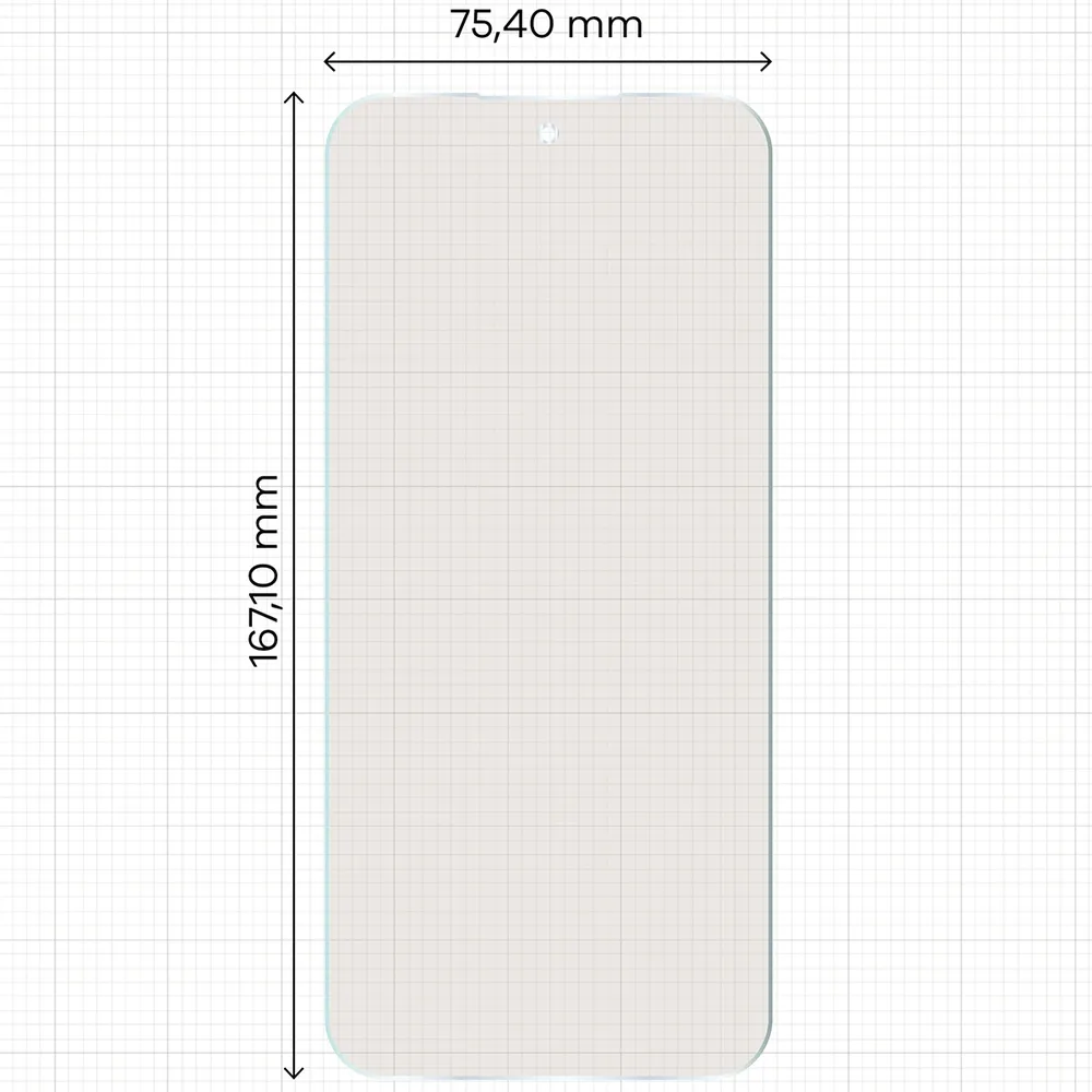 Miarka z wymiarami folii matowej Bizon Film Matte Duo do Xiaomi Redmi 17 4G