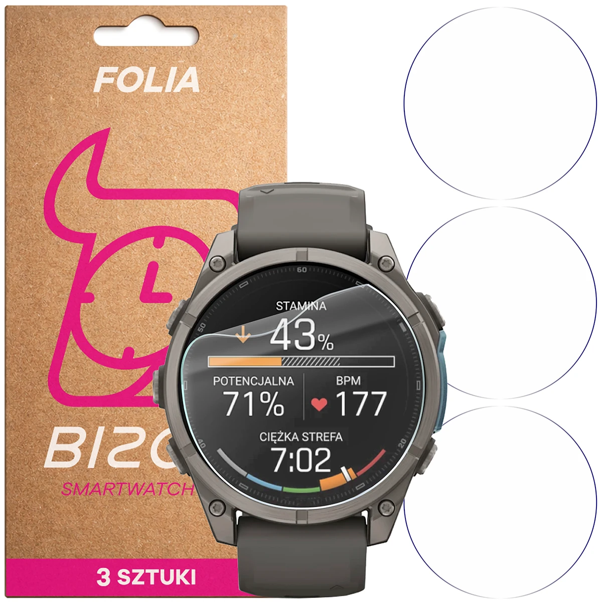 Folia hydrożelowa Bizon Watch Film HydroFlex dla Garmin Fenix 9 (47 mm)