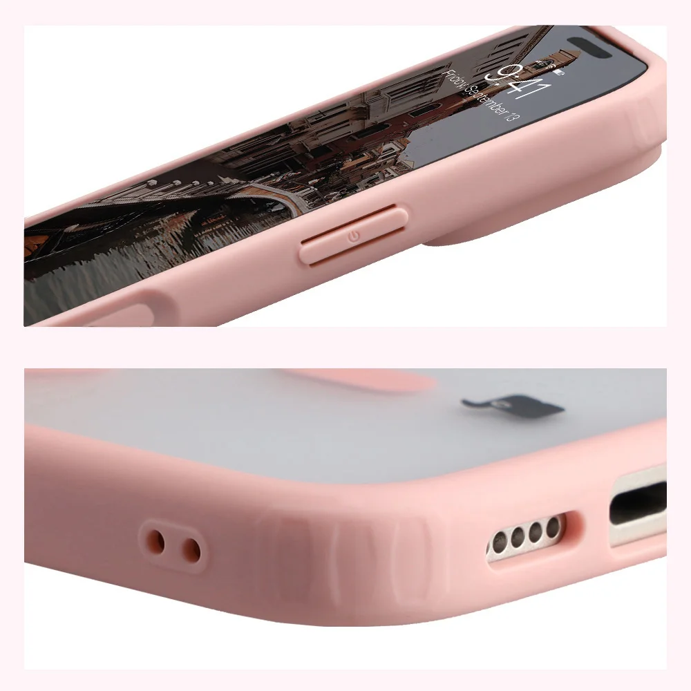 Wzmocnione narożniki i podwyższone ranty ekranu w etui Bizon Case MatteO do iPhone 18 Pro / 17 Pro