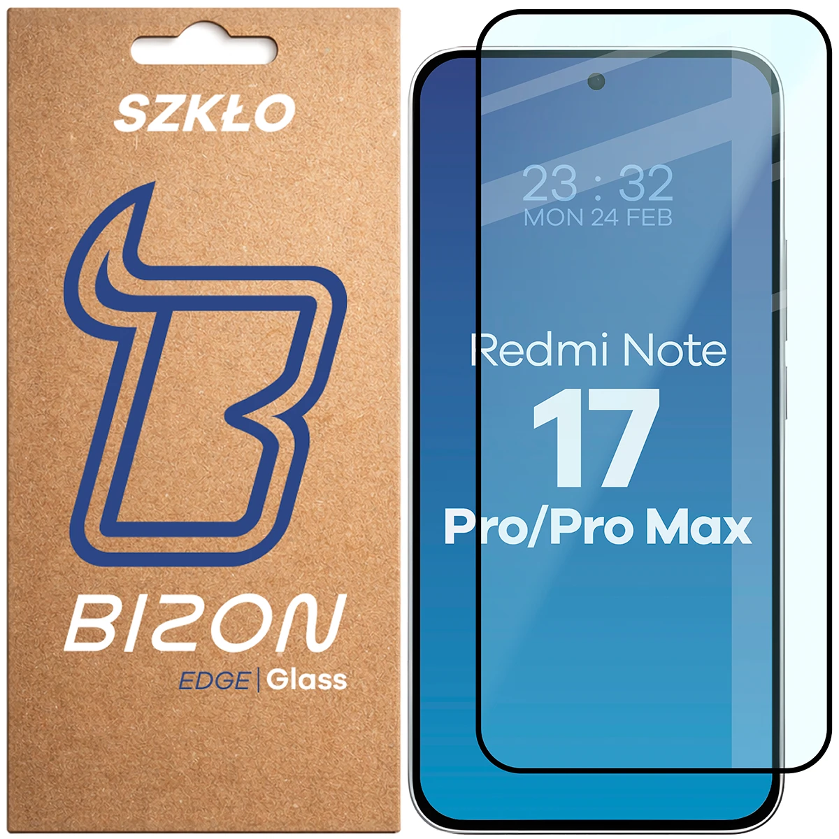 Szkło hartowane na cały ekran Bizon Glass Edge dla Xiaomi Redmi Note 17 Pro 5G / Max 5G