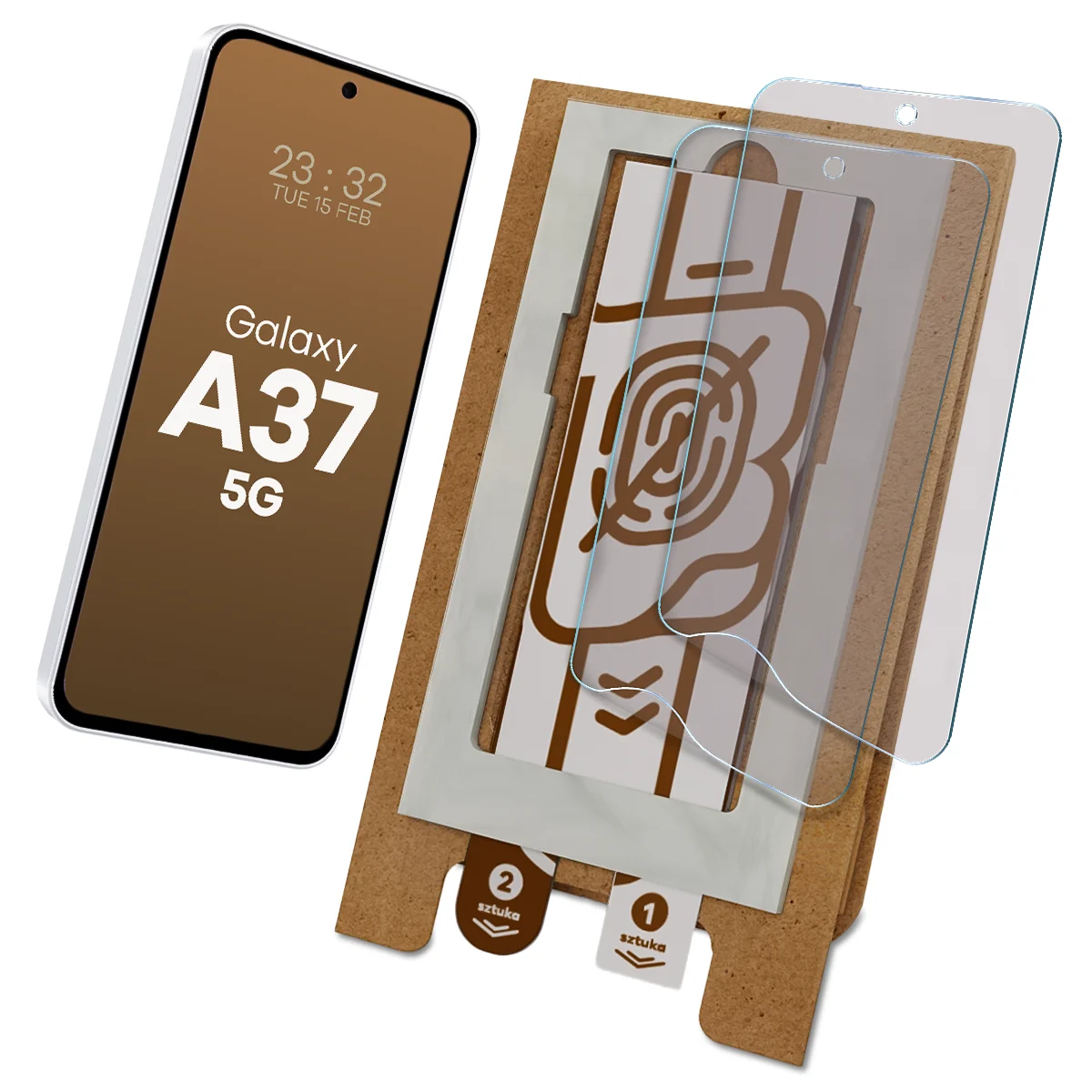 Aplikator Bizon Eplikator Film Matte do łatwej aplikacji ochrony ekranu dla Galaxy A37 5G