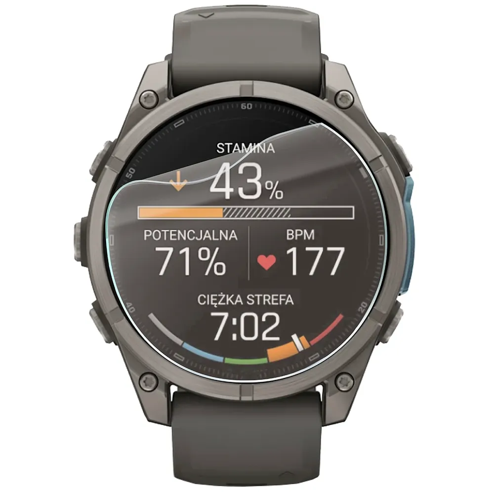 Smartwatch z nałożoną folią ochronną Bizon Watch Film Matte Duo do Garmin Fenix 9 (47 mm)