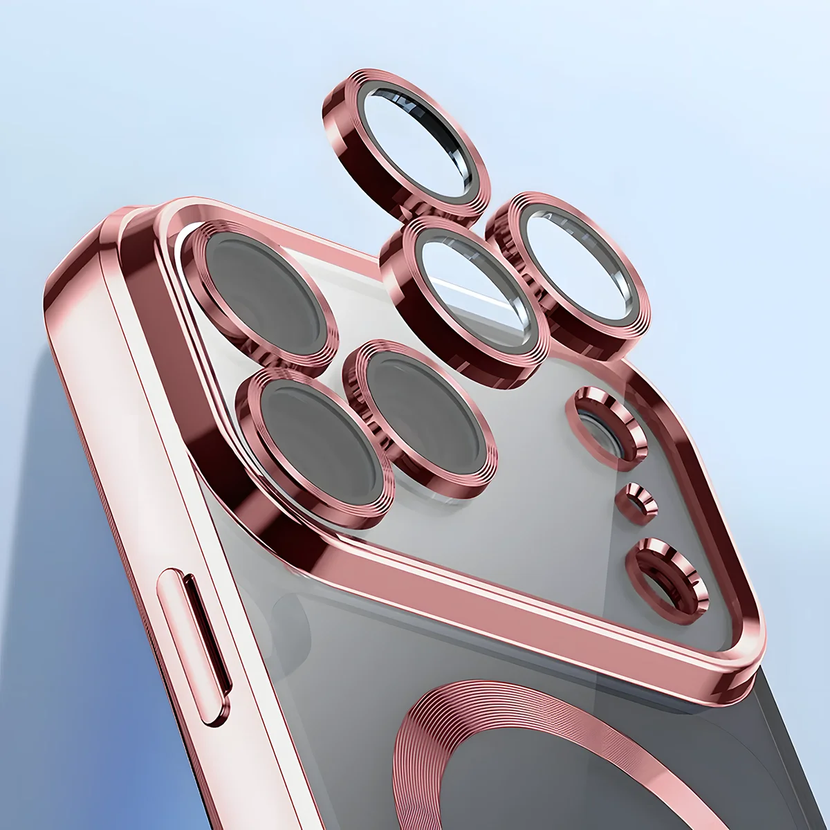 Metaliczna ramka, podniesione krawędzie i zintegrowane osłony w etui Bizon Case GuardO do iPhone 18 Pro Max / 17 Pro Max