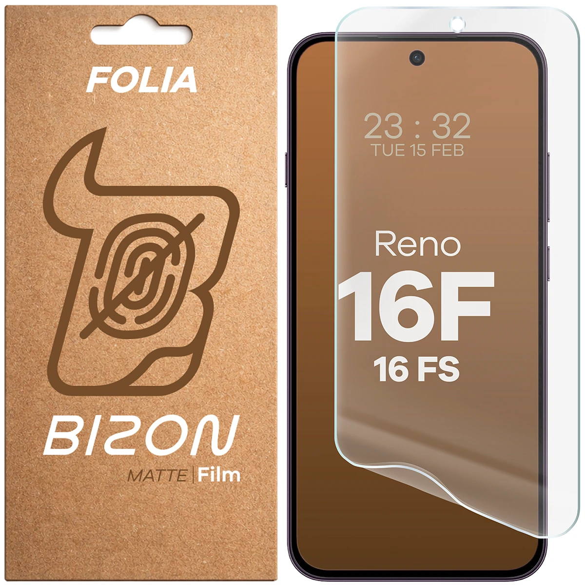 Folia matowa na ekran Bizon Film Matte do OPPO Reno16 F, OPPO Reno16 FS, 1 sztuka