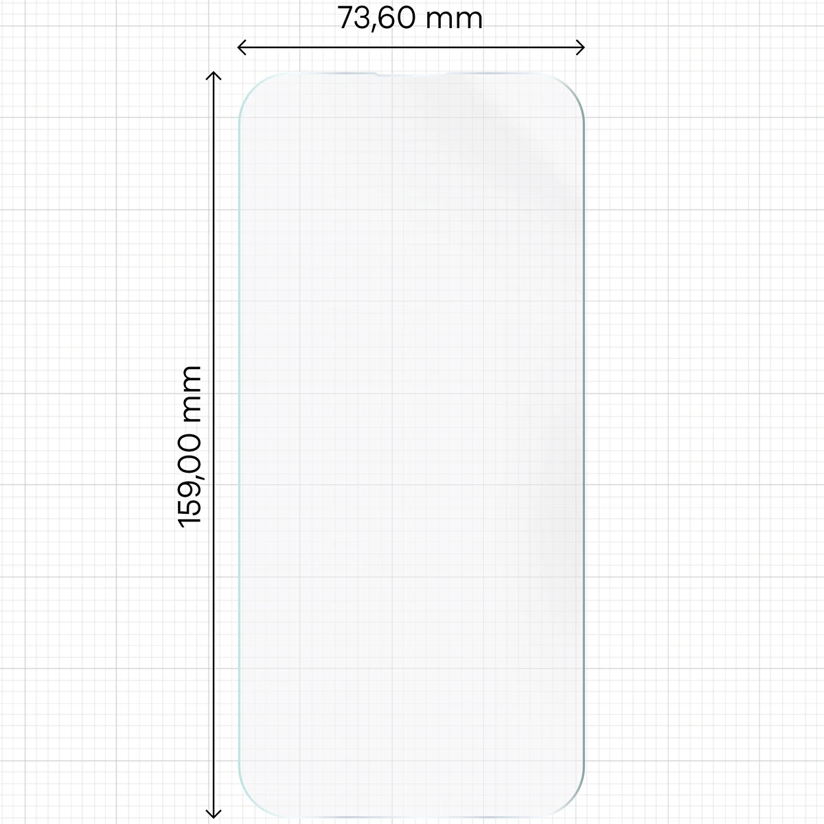 Miarka z wymiarami folii hydrożelowej Bizon Film Hydrogel Front do Xiaomi Redmi Note 17 Pro 5G / Max 5G