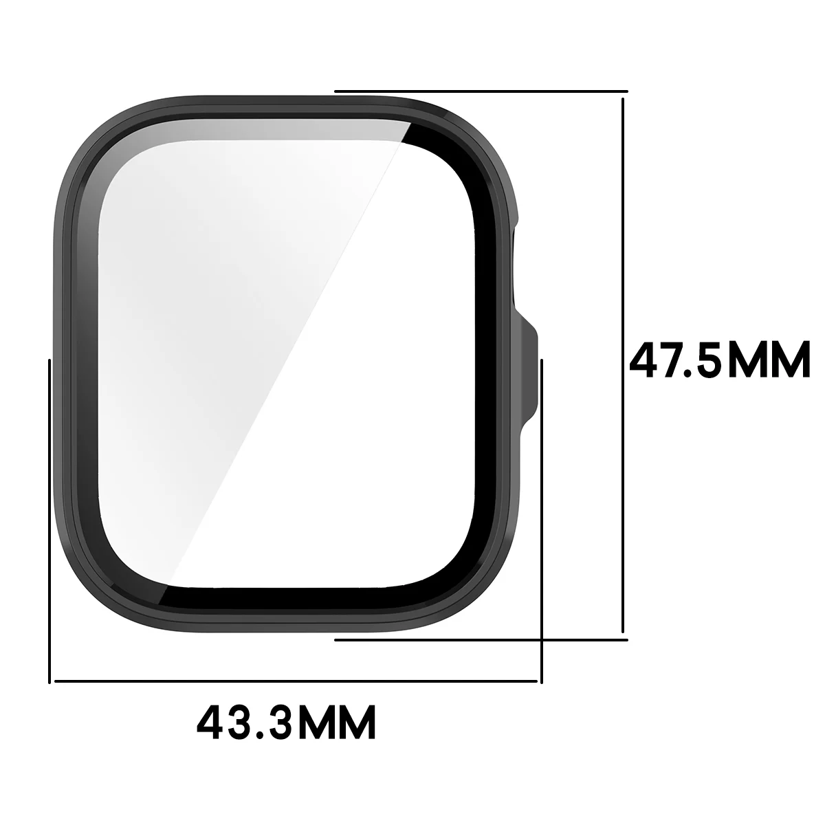 Wymiary etui Bizon Case Watch Adamo do Huawei Watch Fit 5 Pro