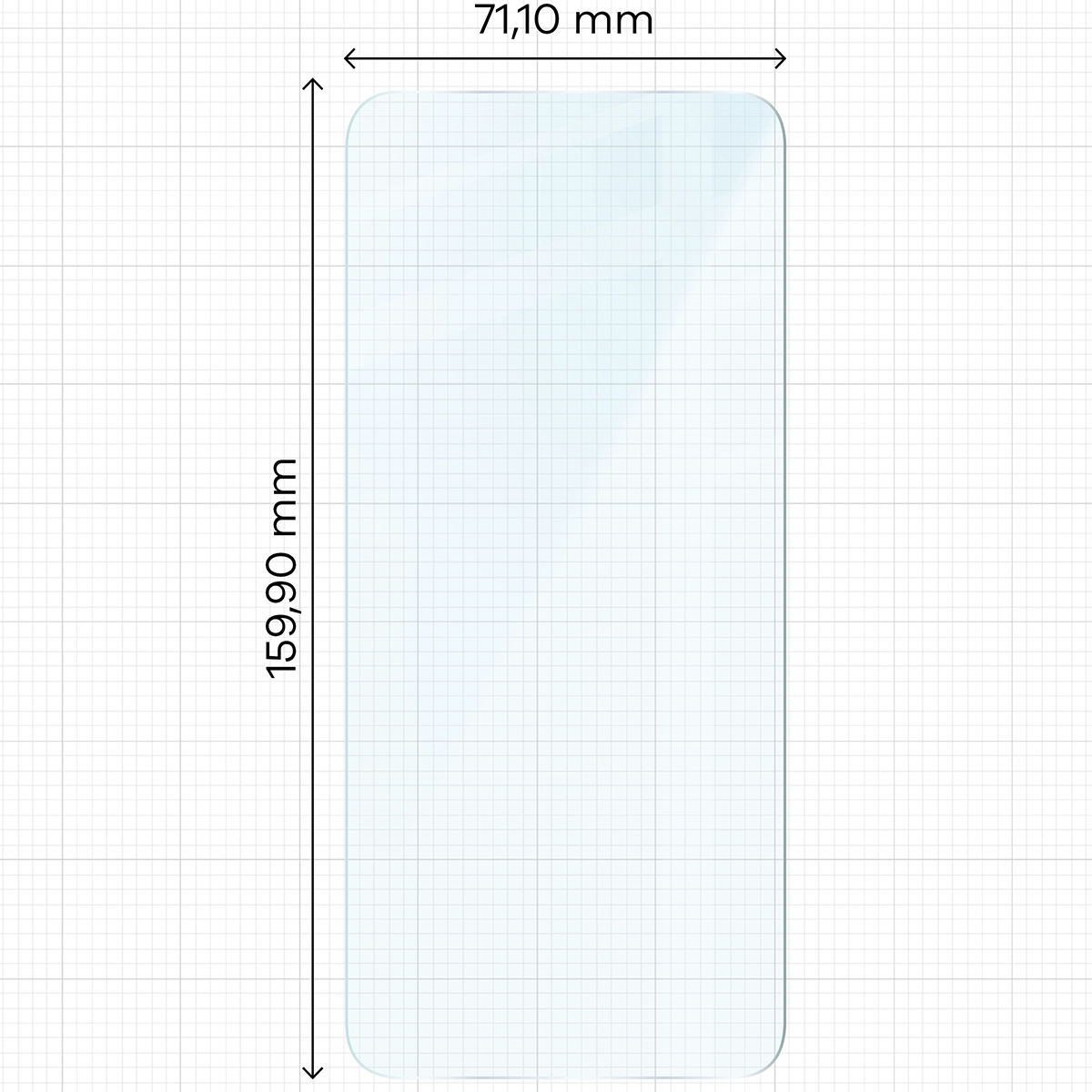 Miarka z wymiarami szkła hartowanego Bizon Glass Clear Duo do realme C71 4G