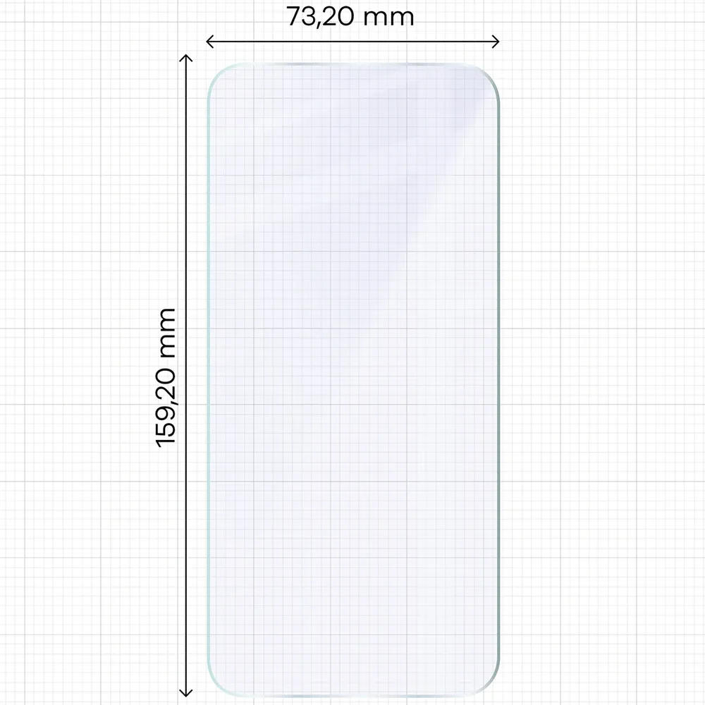 Miarka z wymiarami szkła hybrydowego Bizon Hybrid Mule Duo do Xiaomi POCO F9 Ultra