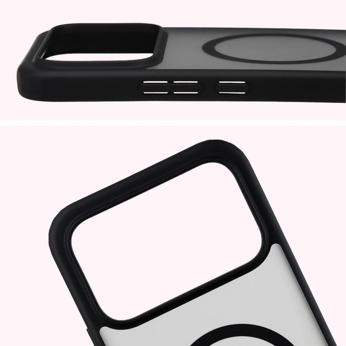 Pełne wycięcie i podwyższone krawędzie aparatu w etui Bizon Case MatteO do Xiaomi POCO F9 Ultra