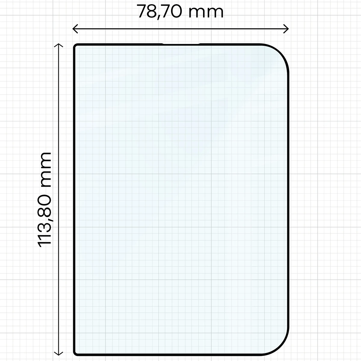 Wymiary szkła Bizon Glass Edge Duo do iPhone Duo