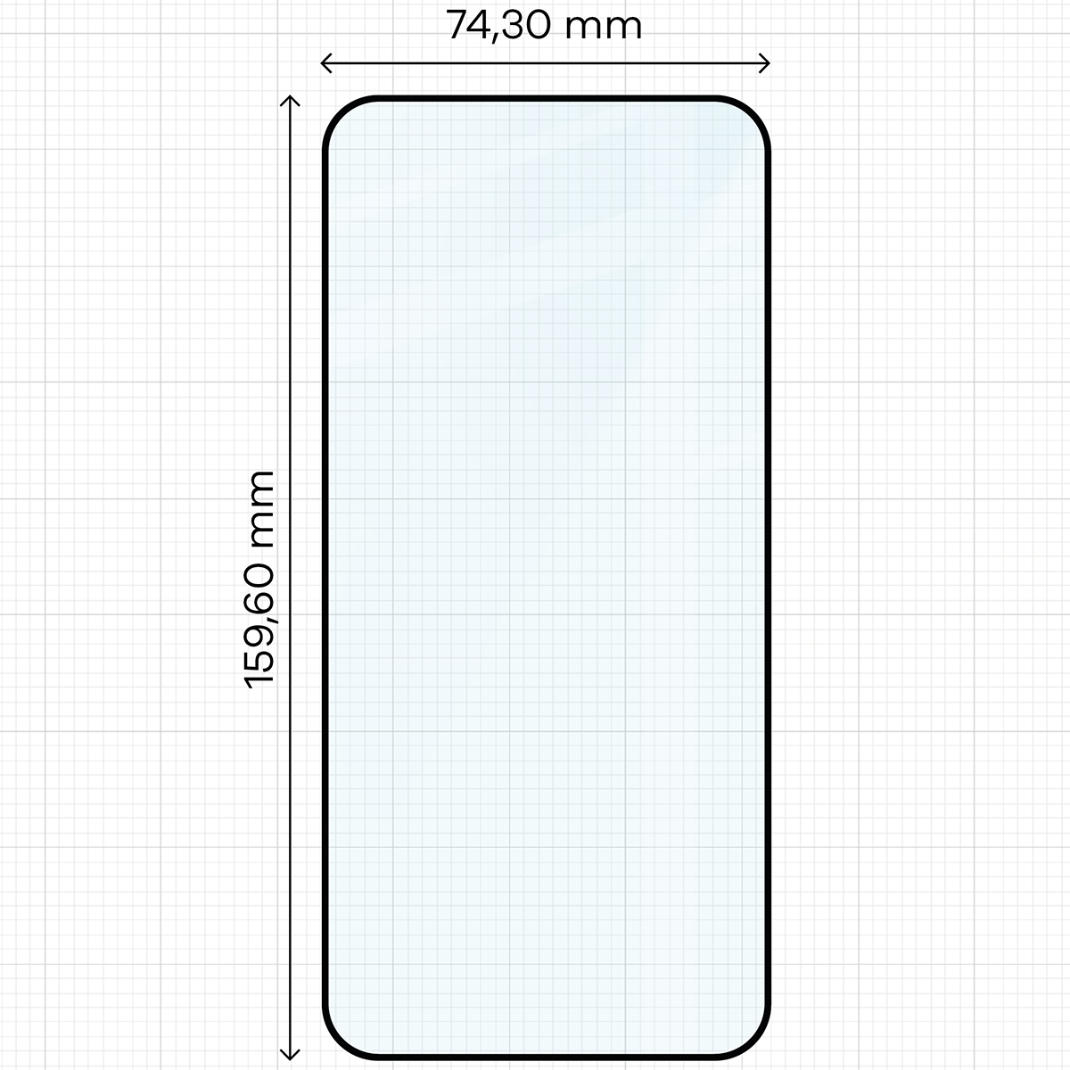 Wymiary szkła na miarce dla Xiaomi Redmi Note 17 Pro 5G / Max 5G